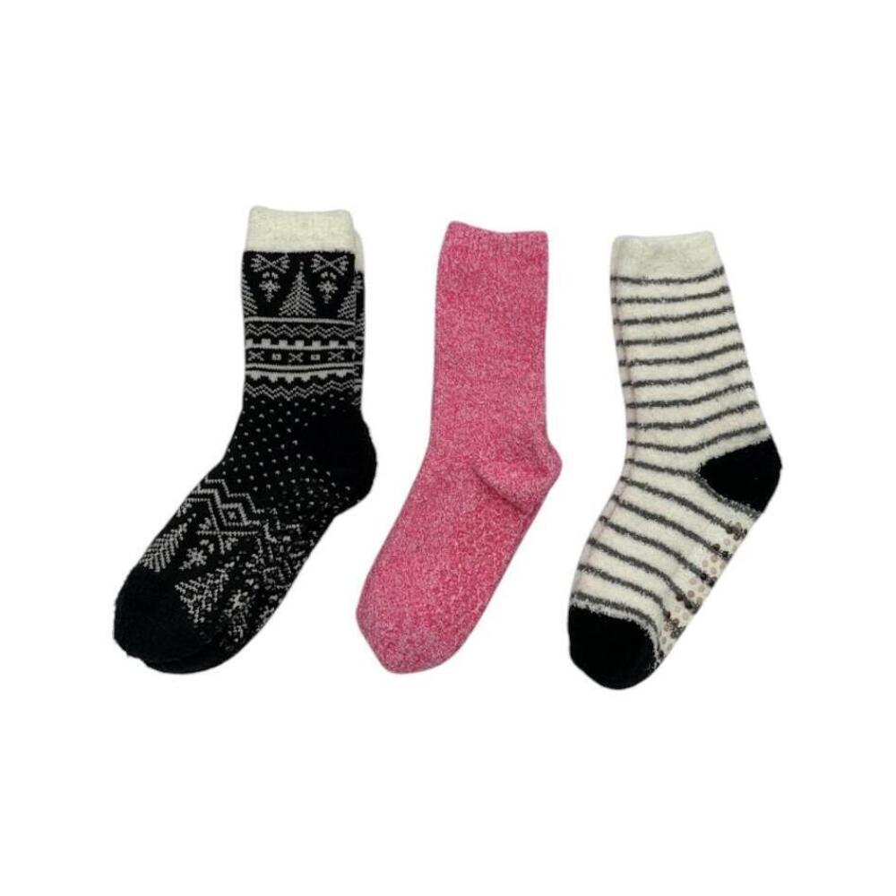 Comfort Code 3-pack Cozy Lounge Socks with Grippers Holiday